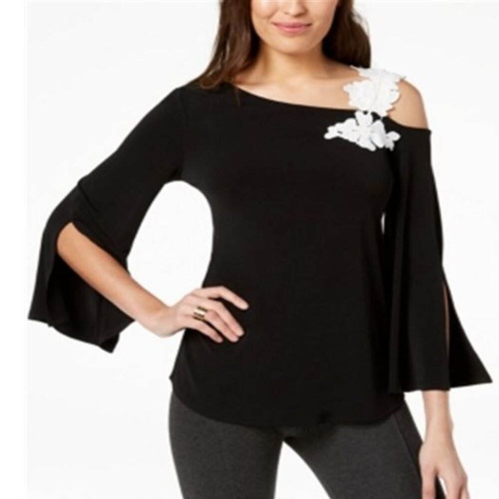 Alfani One-Shoulder Applique Top